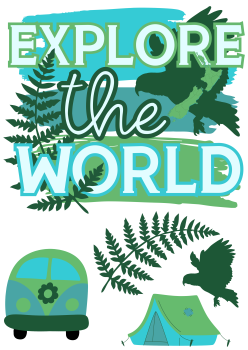 Bügelbild Exlore the world